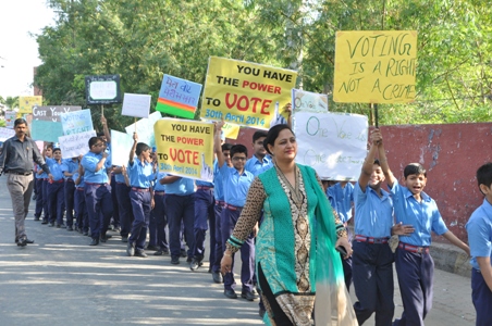 BHARTIYANS ROUTE MARCHED FOR ELECTION AWARENESS